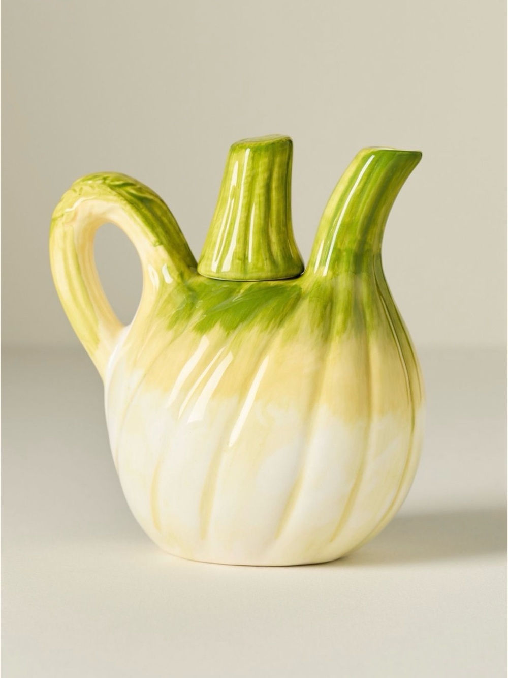 NWT Anthropologie Damson Madder Stoneware Fennel Creamer in Green Pattern